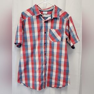 Men's Columbia Omniwick Advanced Evaporation button up short sleeved shirt. Sz L